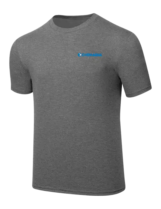 Simply Soft Heathered Medium Grey 4.5oz  Poly/Combed Ring Spun Cotton T-Shirt w/Chem-Aqua Logo