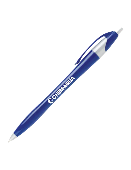 Novella Navy/Silver Corporate Pen- Blue Ink w/Chem-Aqua Logo