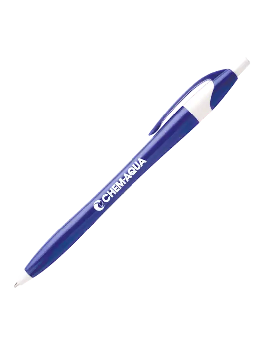 Novella Royal/White Executive Pen - Blue Ink w/Chem-Aqua Logo