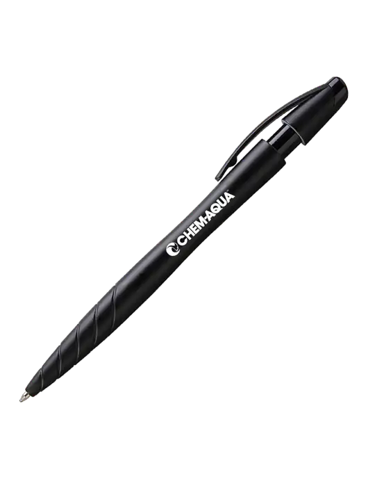 Awali Black Metallic Pen - Black Ink w/Chem-Aqua Logo