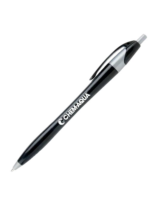 Novella Black/Silver Corporate Pen - Blue Ink w/Chem-Aqua Logo