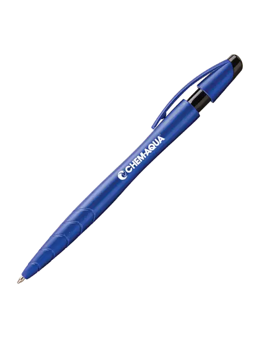 Awali Blue Metallic Pen - Black Ink w/Chem-Aqua Logo