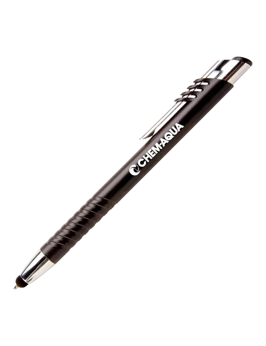 Schirhart Black Stylus Pen - Blue Ink w/Chem-Aqua Logo