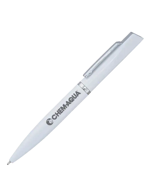 Santos White Pen - Black Ink w/Chem-Aqua Logo