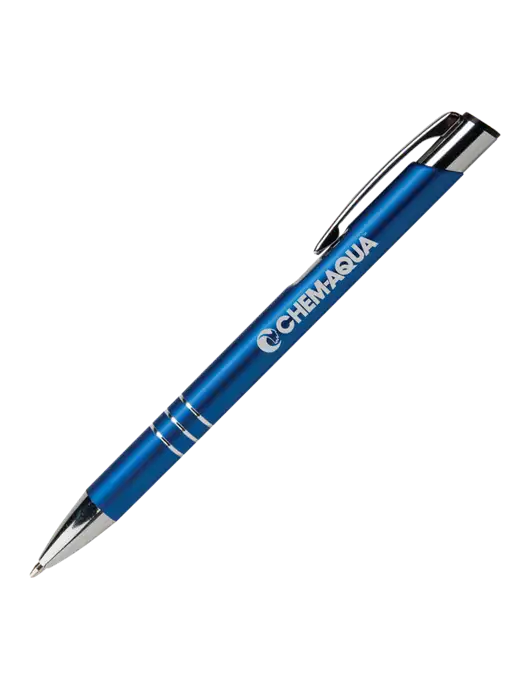Laurent Blue Pen - Black Ink w/Chem-Aqua Logo