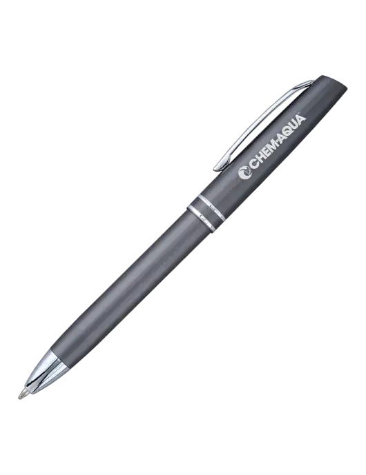 Gunmetal Anguilla Black Ink Pen w/Chem-Aqua Logo