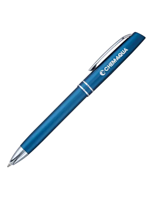 Blue Anguilla Black Ink Pen w/Chem-Aqua Logo