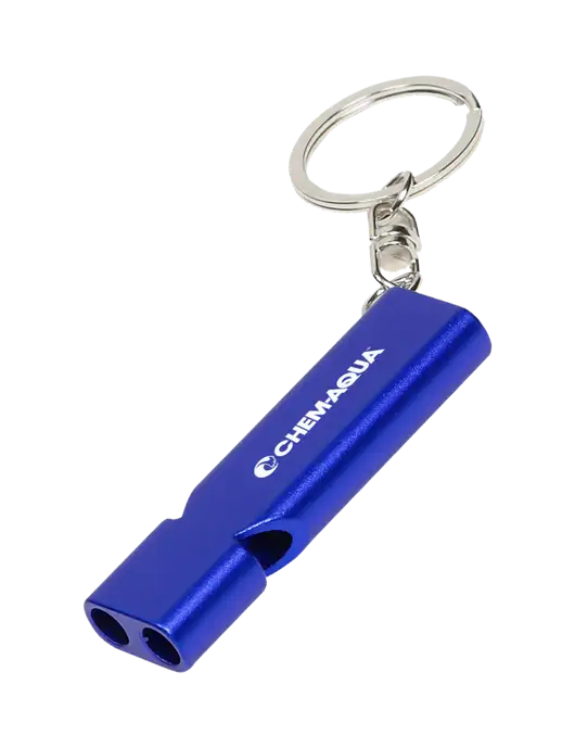 Quick Alert Blue Safety Whistle w/Chem-Aqua Logo