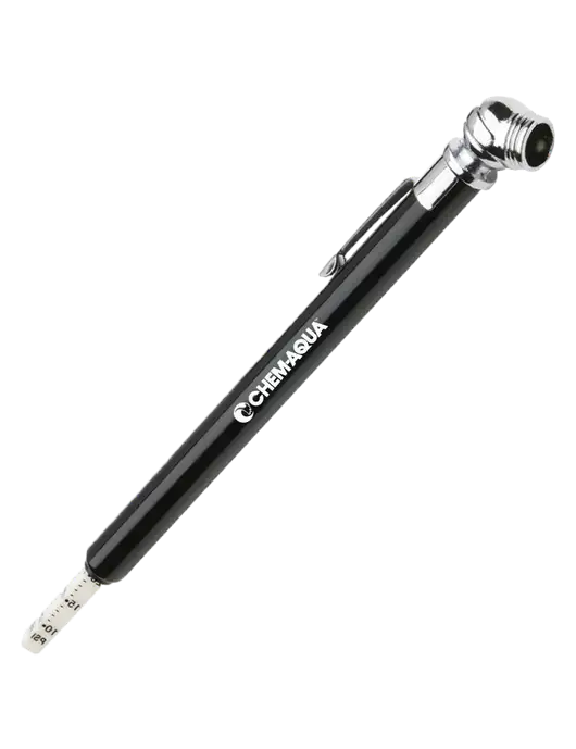 Quick View Black Tire Gauge w/Chem-Aqua Logo