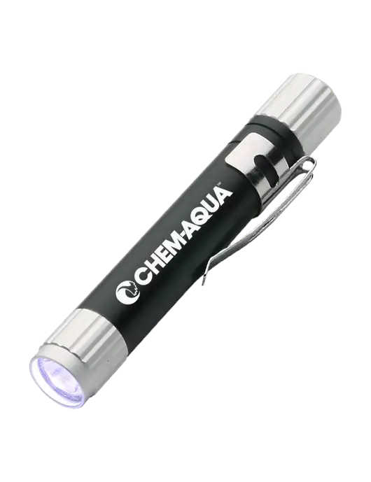 Black Aluminum LED Penlight w/Chem-Aqua Logo