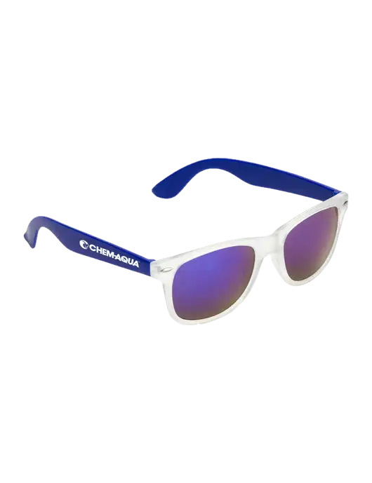 Key West Blue Mirrored Sunglasses w/Chem-Aqua Logo