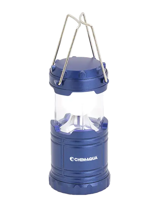 Blue Mini Retro Lantern w/Chem-Aqua Logo