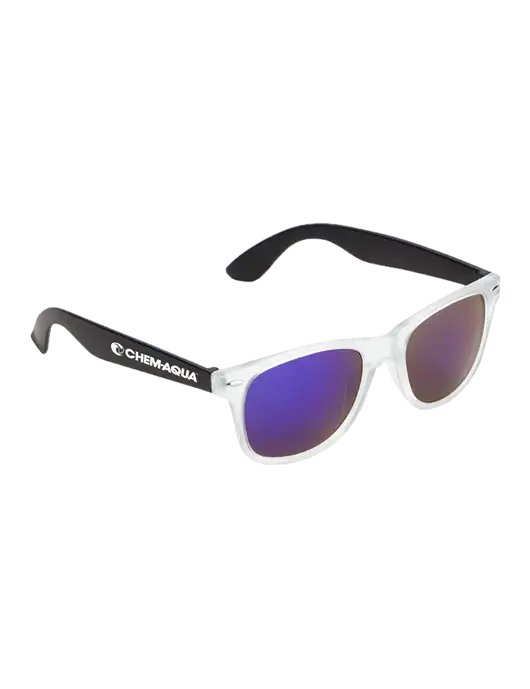 Key West Black Mirrored Sunglasses w/Chem-Aqua Logo