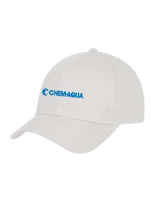 White Structured Cap Hook & Loop w/Chem-Aqua Logo