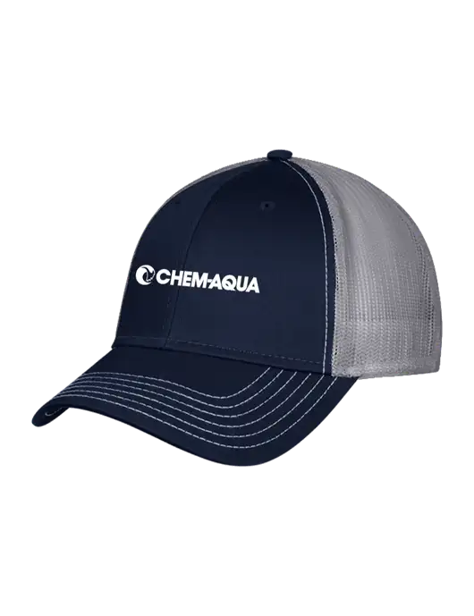 Navy & Grey Mesh Trucker Cap Snap Back w/Chem-Aqua Logo