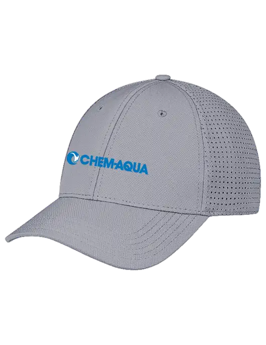 Grey Performance Stretchable Cap Hook & Loop w/Chem-Aqua Logo