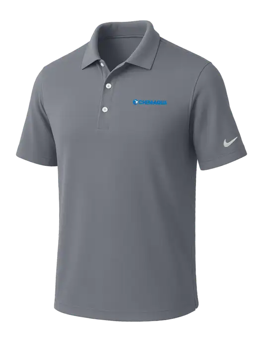 NIKE Medium Grey Dri-Fit Micro Pique Polo w/Chem-Aqua Logo