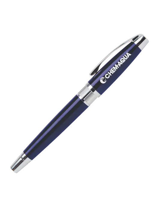 Masscotti Navy Rollerball Pen - Black Ink w/Chem-Aqua Logo