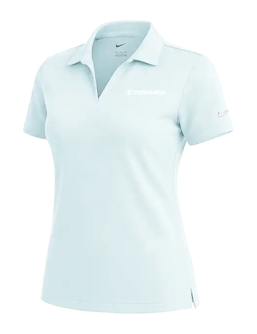 NIKE Very Light Blue Womens Dri-Fit Micro Pique Polo w/Chem-Aqua Logo