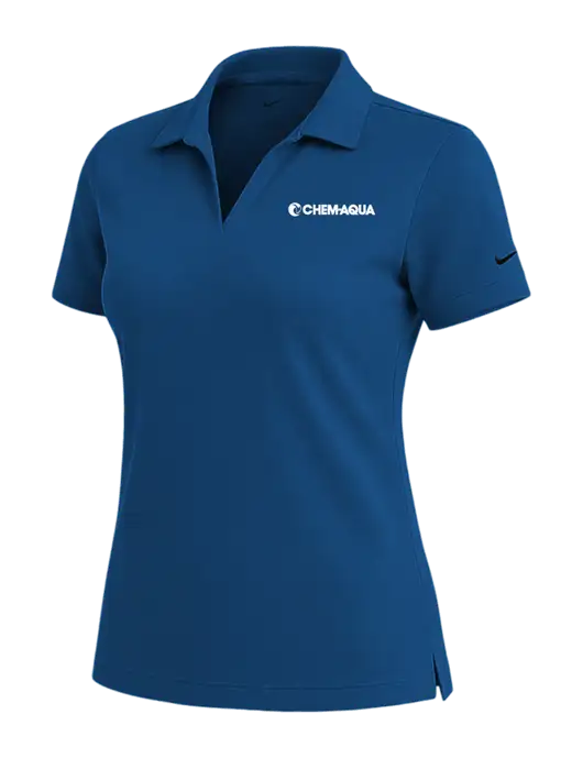 NIKE Dark Royal Womens Dri-Fit Micro Pique Polo w/Chem-Aqua Logo