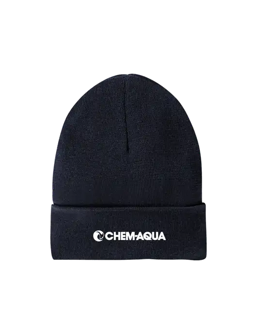 Recycled True Navy Beanie w/Chem-Aqua Logo