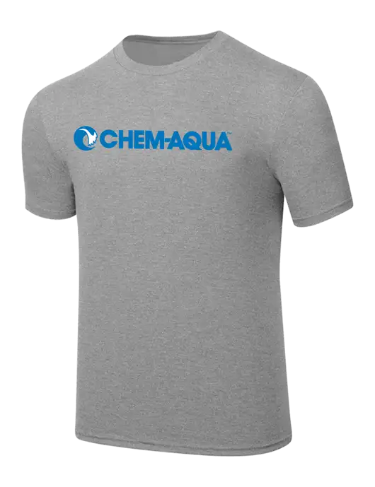 Simply Soft Heathered Light Grey 4.5oz  Poly/Combed Ring Spun Cotton T-Shirt w/Chem-Aqua Logo