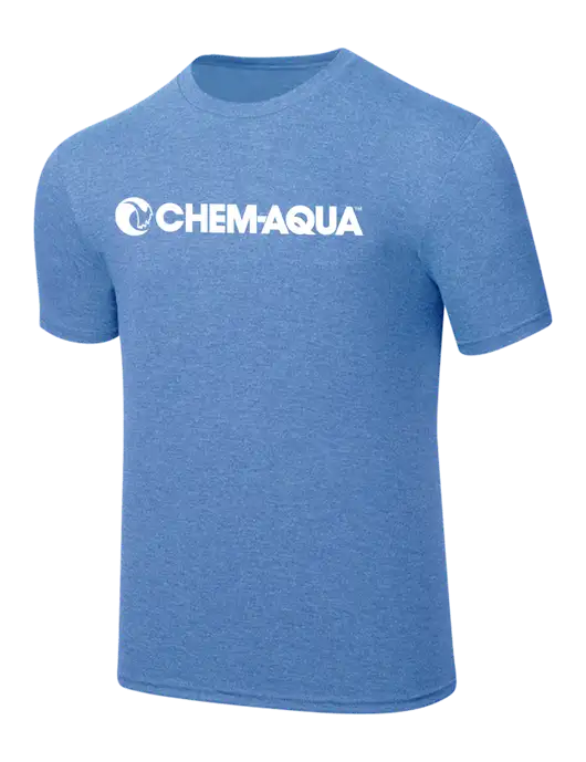 Simply Soft Carolina Blue Frost 4.5oz  Poly/Combed Ring Spun Cotton T-Shirt w/Chem-Aqua Logo