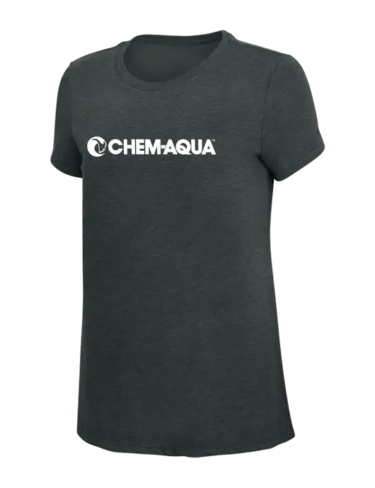 Womens Simply Soft Black Frost 4.5oz Poly/Combed Ring Spun Cotton T-Shirt w/Chem-Aqua Logo