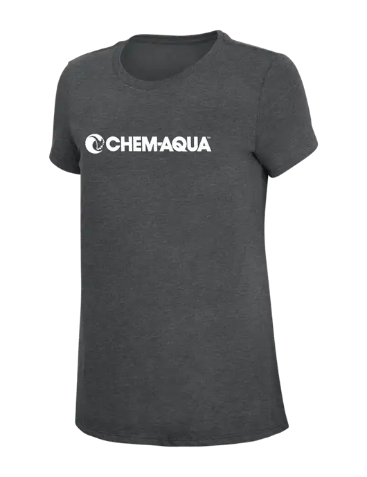 Womens Simply Soft Charcoal 4.5oz Poly/Combed Ring Spun Cotton T-Shirt w/Chem-Aqua Logo