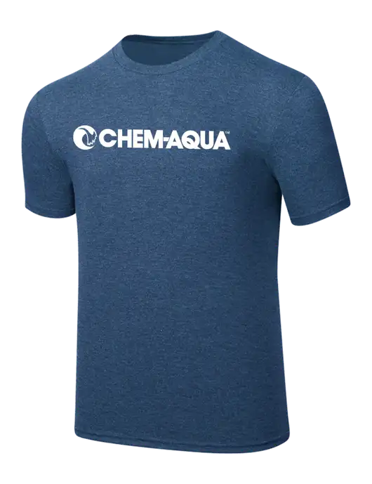 Simply Soft Heathered Navy 4.5oz  Poly/Combed Ring Spun Cotton T-Shirt w/Chem-Aqua Logo
