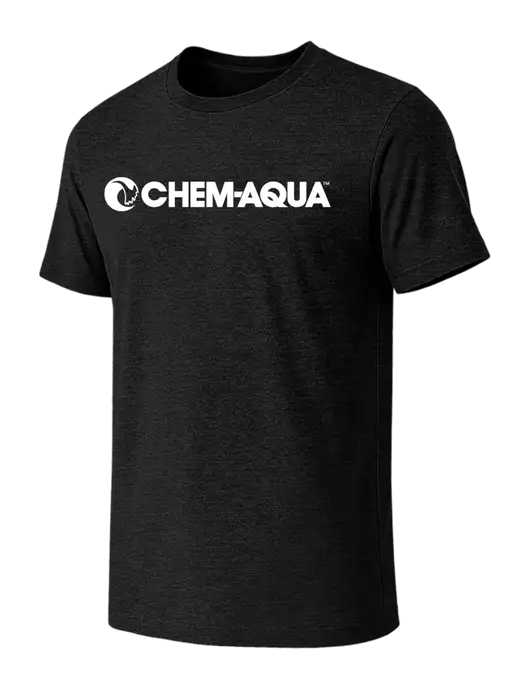 BELLA+CANVAS Black Heather CVC Short Sleeve Tee w/Chem-Aqua Logo