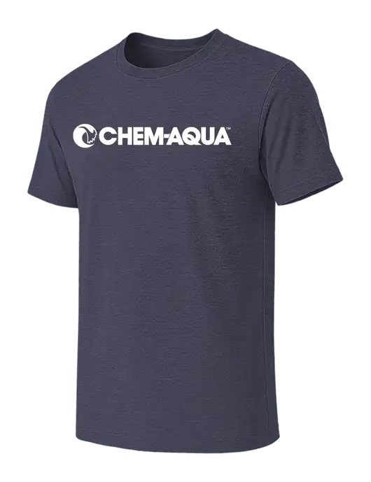 BELLA+CANVAS Heather Navy CVC Short Sleeve Tee w/Chem-Aqua Logo