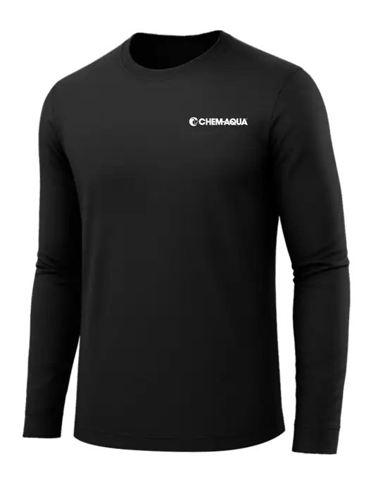 Long Sleeve Black PosiCharge Competitor Tee w/Chem-Aqua Logo
