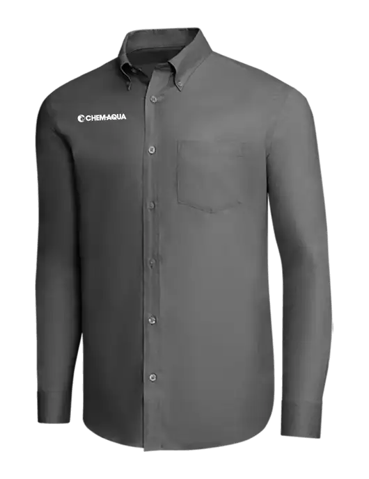 Brooks Brothers Dark Grey Wrinkle-Free Stretch Pinpoint Shirt w/Chem-Aqua Logo