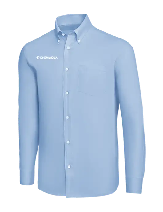 Brooks Brothers Light Blue Wrinkle-Free Stretch Nailhead Shirt w/Chem-Aqua Logo