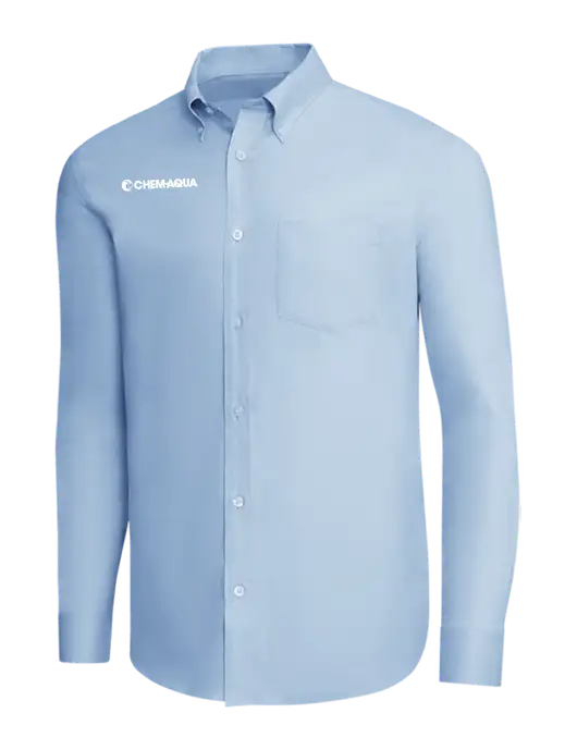 Brooks Brothers Light Blue Wrinkle-Free Stretch Pinpoint Shirt w/Chem-Aqua Logo