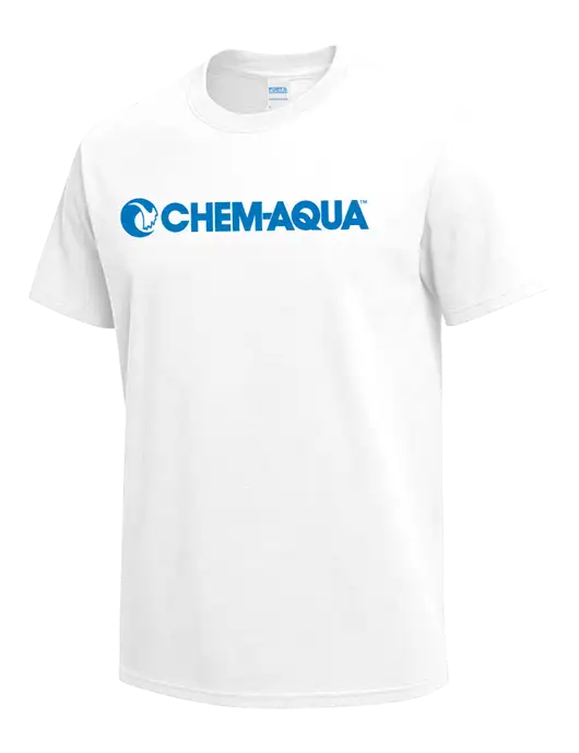 White Heavyweight 6.1 oz T-Shirt w/Chem-Aqua Logo