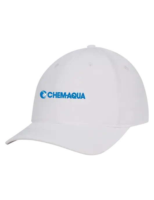 White Nylon Twill Performance Cap w/Chem-Aqua Logo