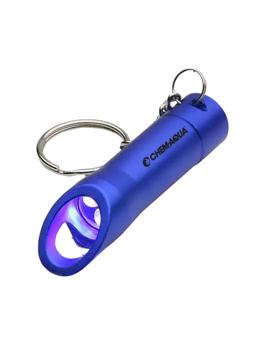 Royal Pocket LED Flashlight with Bottle Opener & Keychain w/Chem-Aqua Logo