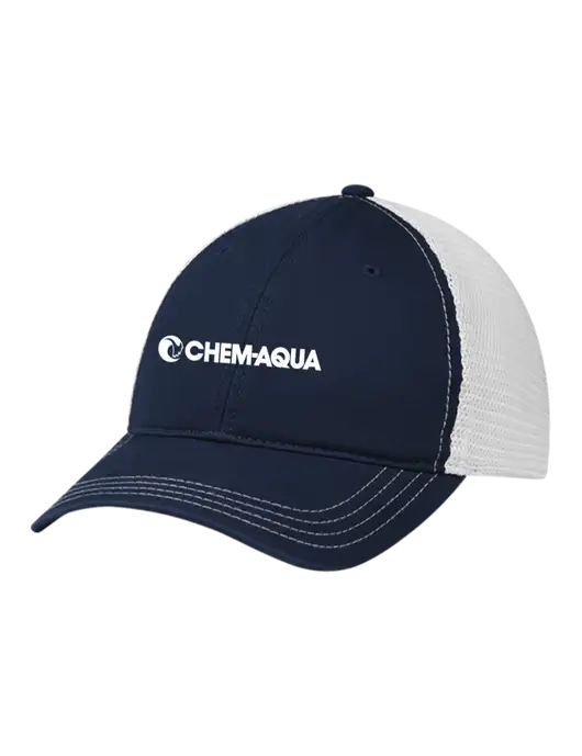 Richardson 111 Garment Washed Trucker Cap Navy w/White Mesh w/Chem-Aqua Logo