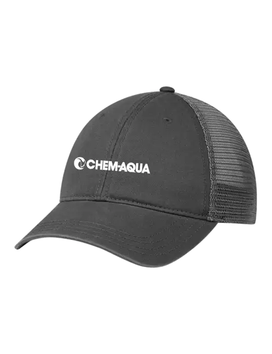 Richardson 111 Garment Washed Trucker Cap Charcoal w/Charcoal Mesh w/Chem-Aqua Logo