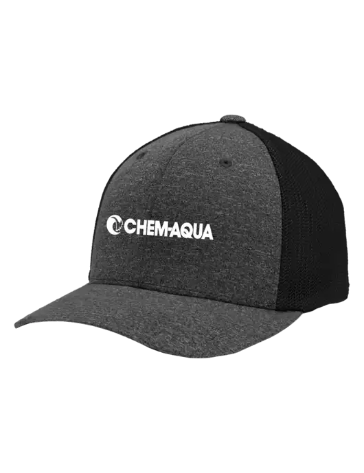 Flexfit Black/Dark Charcoal Heather Melange Mesh Back Trucker Cap w/Chem-Aqua Logo