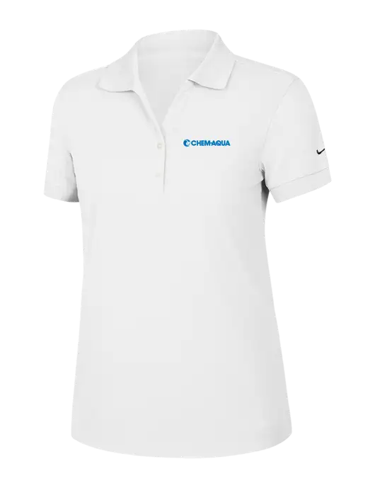 Nike Womens Dri-FIT Classic White Polo w/Chem-Aqua Logo