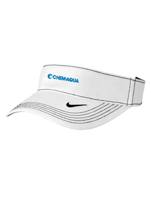 Nike White Dri-FIT Ace Visor w/Chem-Aqua Logo