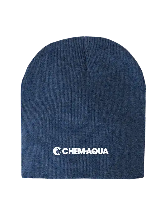 Dark Royal Heather Element Knit Beanie w/Chem-Aqua Logo
