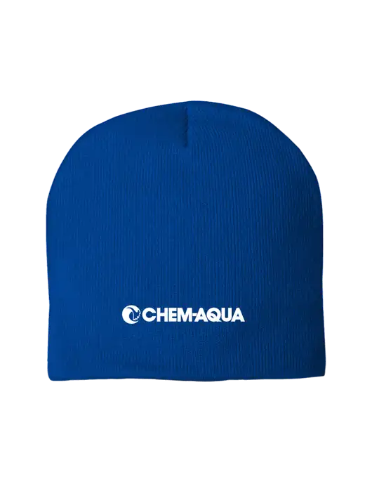 Solid Royal Element Knit Beanie w/Chem-Aqua Logo